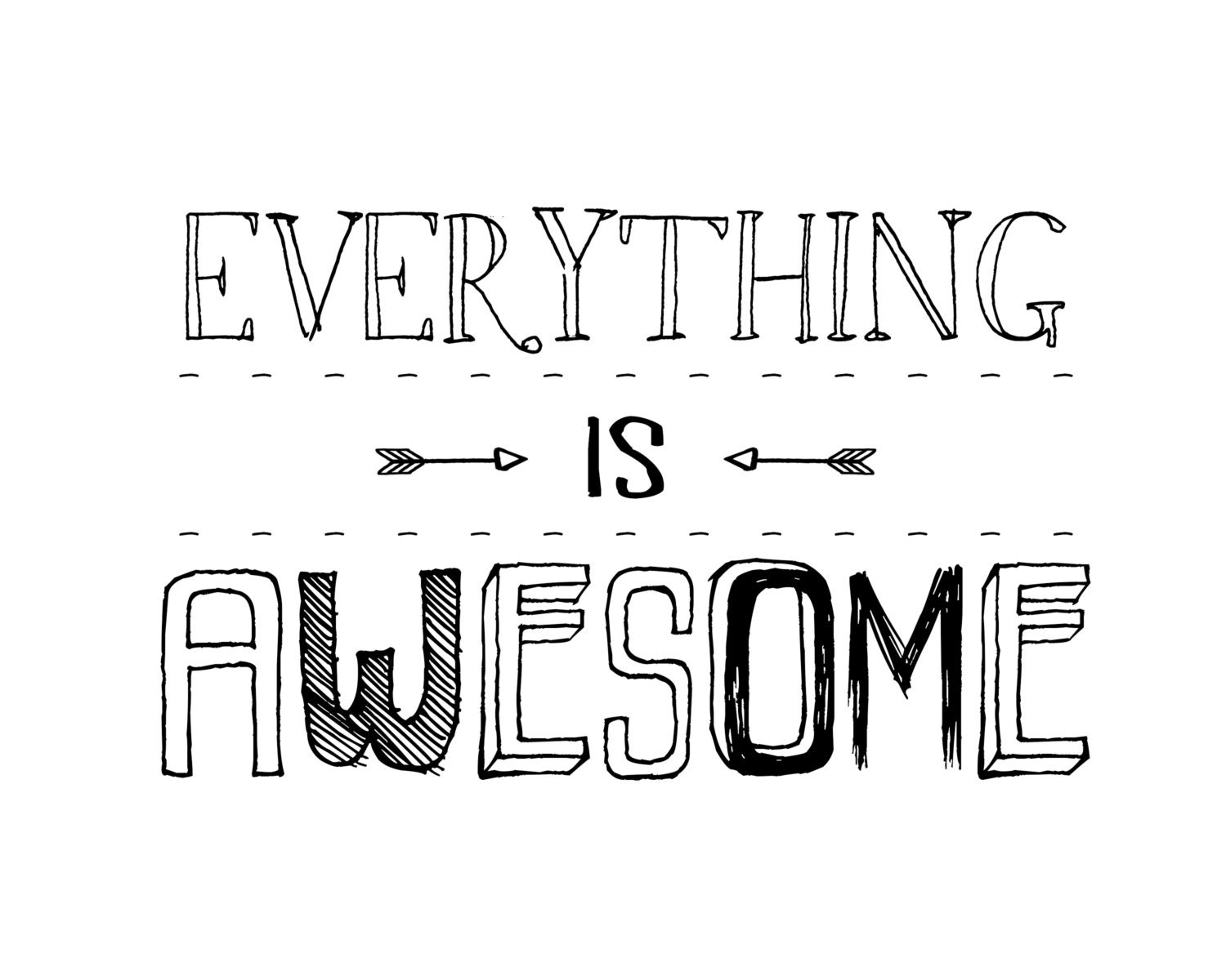 Everything is Awesome Lego Movie Print White by ADoseOfDani