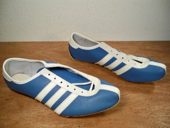 Vintage Adidas Made in France Blue Leather Low Top by Tyjahn