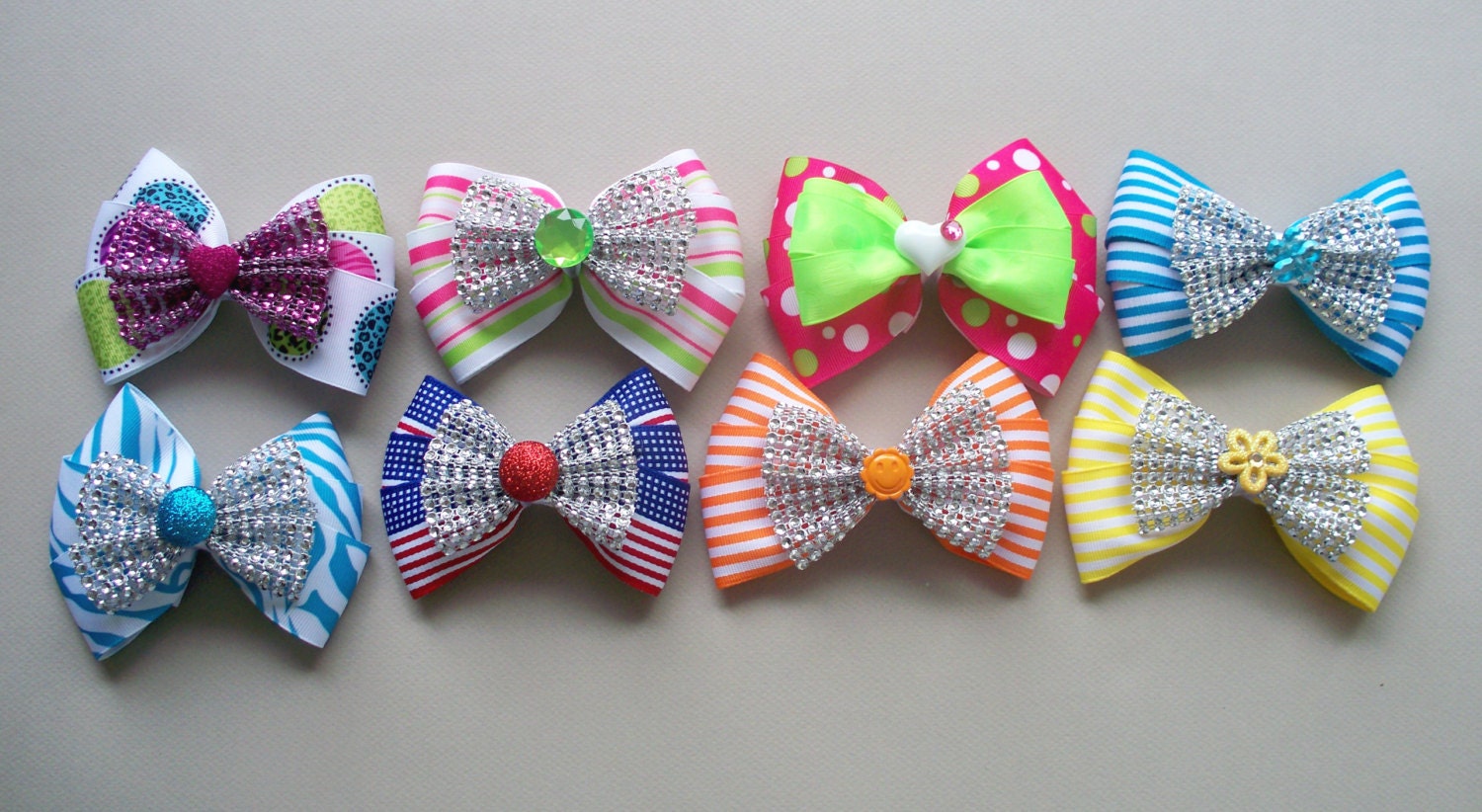 Items similar to Large girls hair bows, unique hair clips, baby hair ...