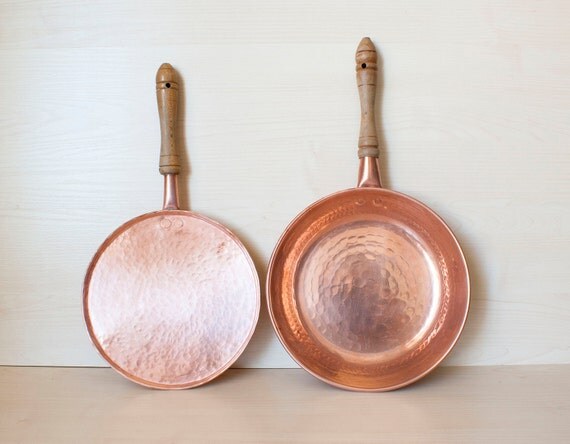 Vintage Hammered Copper Pans Crepe Pan And Frying Pan   Il 570xN.502128160 Jsh1 