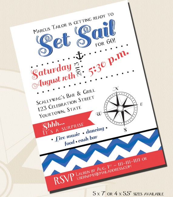 Nautical Party Invitations Retirement 3