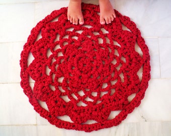 PDF pattern crochet red rag rug