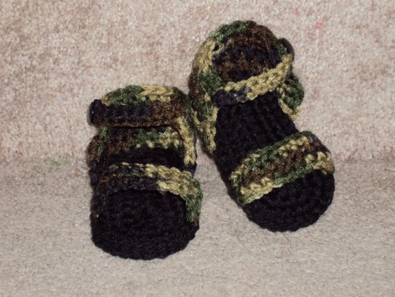 Infant boy camo sandals by FireflyThreads on Etsy