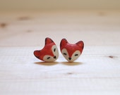 Ceramic Red Fox Earrings