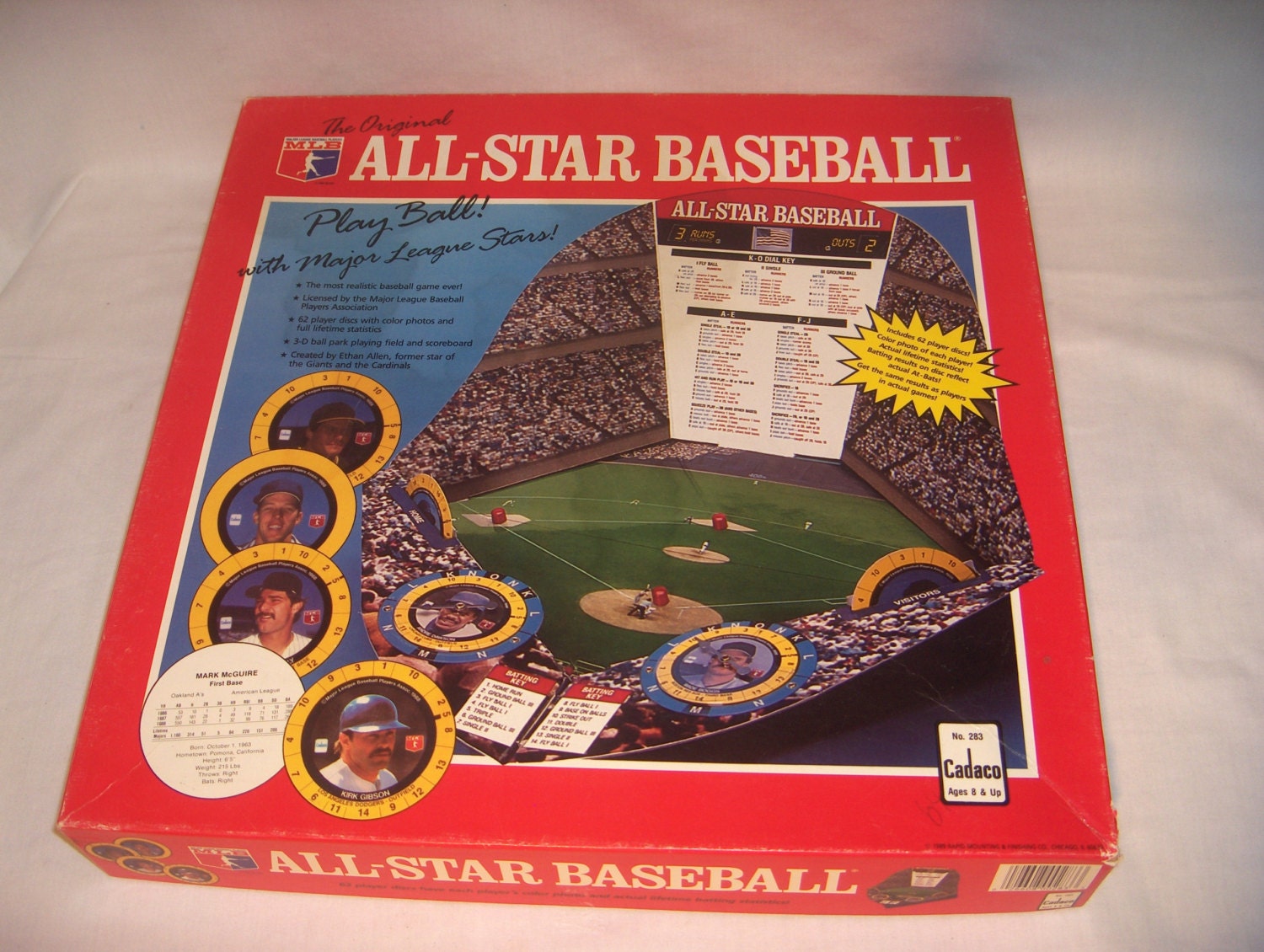 1989 ALL-STAR BASEBALL Game Cadaco 63 Player Discs