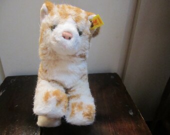 Authentic Vtg Steiff Lizzy Tabby Kitty Cat 1980 Germany