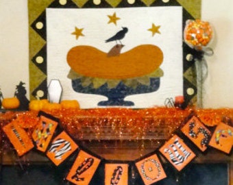 Fun Fonts Halloween and All Hallows Eve Banner ITH In the Hoop Digital Embroidery Design