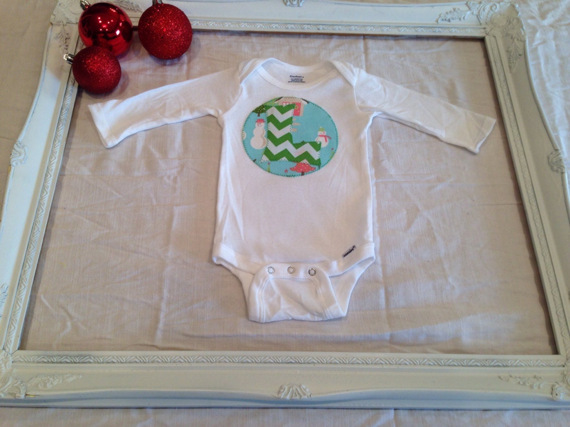 Initial Christmas onesie