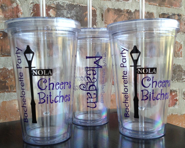 New Orleans Themed Personalized Bachelorette Party Tumbler Cup