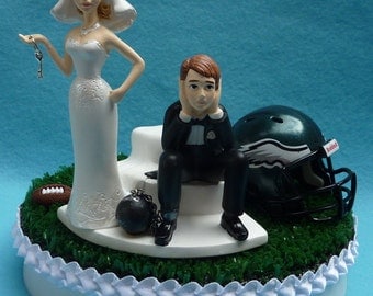 Wedding Cake Topper Cincinnati Bengals Cincy Football by WedSet