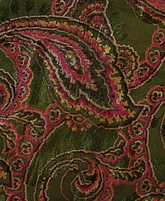 Antique Crazy Quilt Salvage Fabric Silk Paisley Material