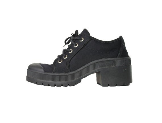 chunky sole canvas shoes