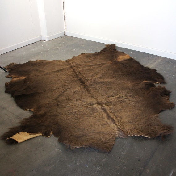 Buffalo Hide Rug / Bison Pelt / Hair on Hide