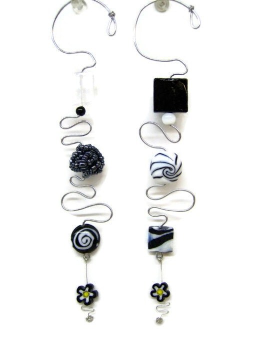 handmade ornament- wire, glass, lampwork and foil beads