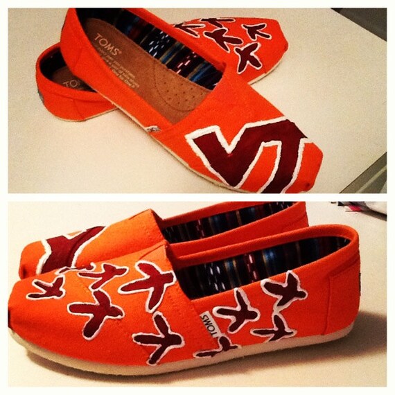 Collegiate Themed Hand Painted TOMS