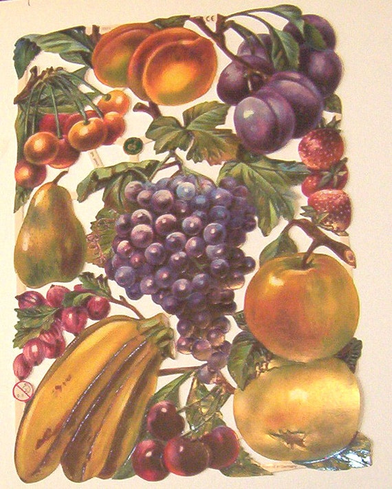 Newer German Victorian fruit bananas pears apples cherries die