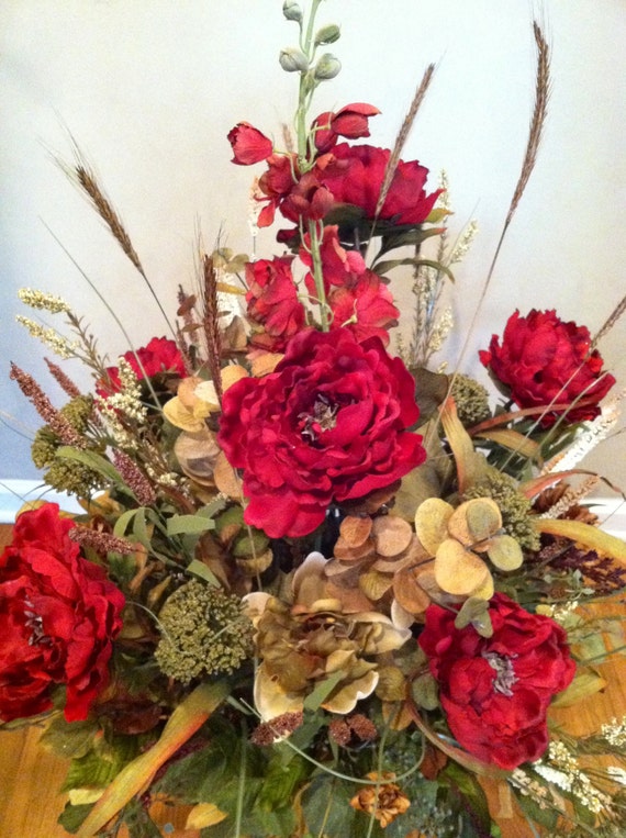 Extra Large Luxury Fall Autumn Floral Arrangement Silk Flowers