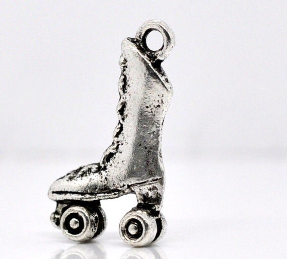 10 Roller skate charms Silver Skating gifts party favors DIY