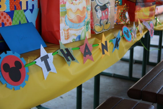 Mickey Mouse Clubhouse Inspired "Thank You" banner