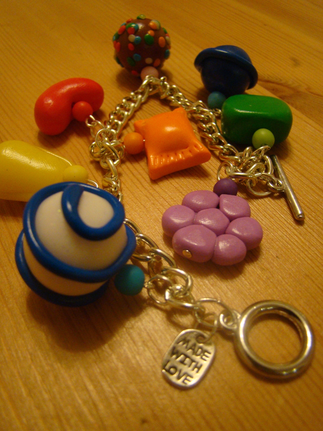 Candy Crush Saga Polymer Clay Bead Charm Jewellery Bracelet