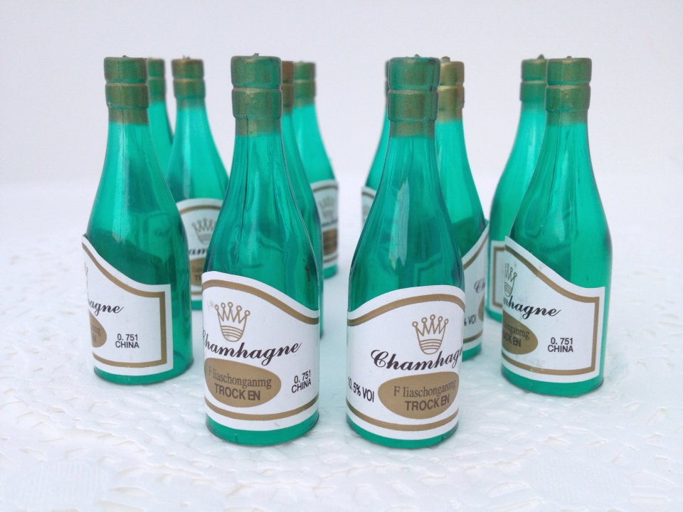24 2.25 Miniature Plastic Champagne BottlesWedding