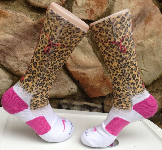 Cheetah Print Breast Cancer Nike Elite Socks Free Shipping