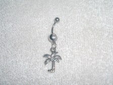 Coconut Palm Tree Belly Button Navel Ring OR Anklet  Wrist Charm ...