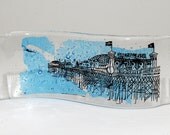 Brighton Pier Wave, Glass Ornament, Glass Art, Kiln-fused glass made in Brighton