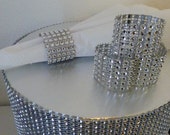 Items Similar To 100 Bling Rhinestone Wedding Napkin Rings 6 Rows ...