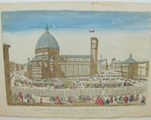 Basset Daumont La Grande Procession Florence Italy 1700's Antique Optical Print