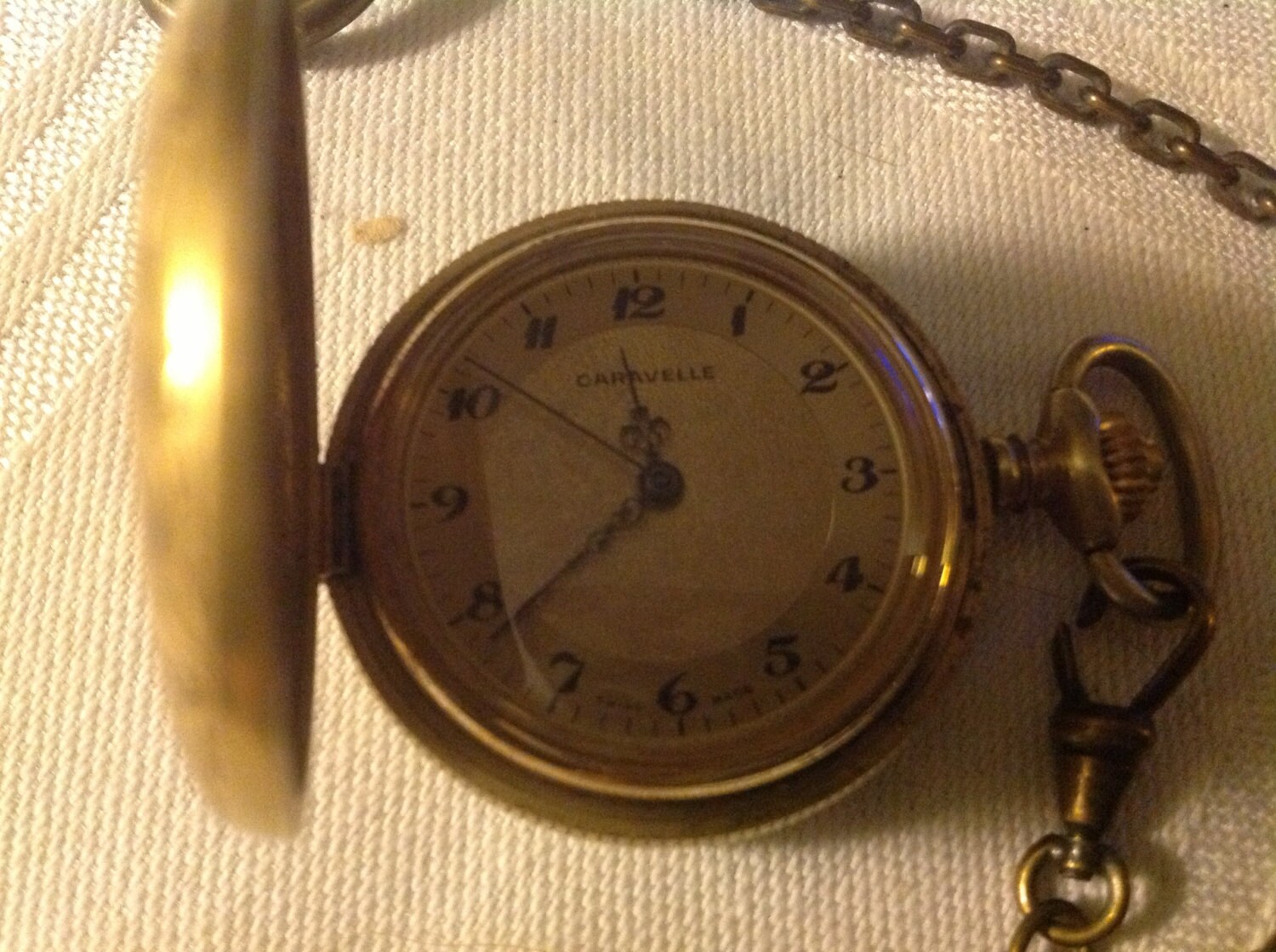 Vintage Caravelle Ladies Pocket Watch with Fob and beautiful