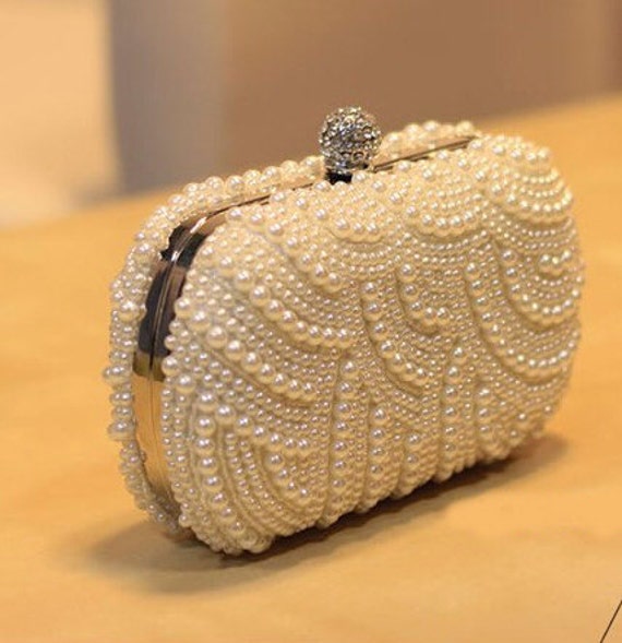 Bridal Wedding Vintage Pearl Clutch by luxuryweddinvitation