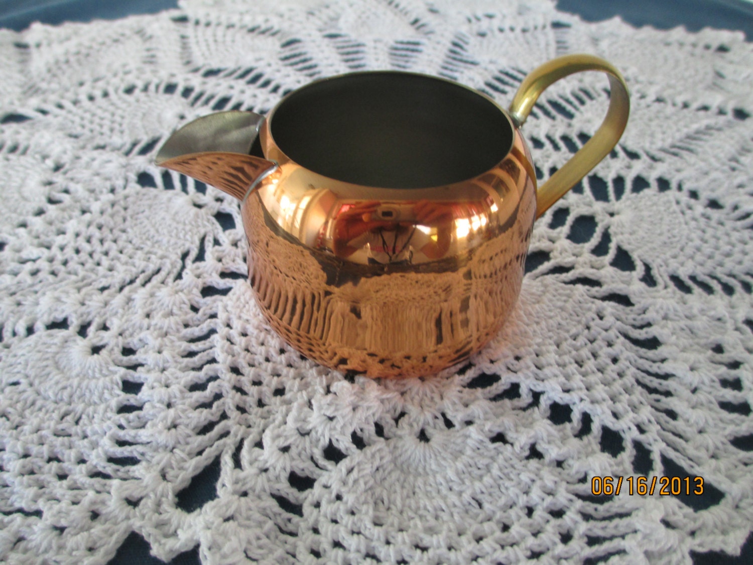 Vintage Copper Creamer Pitcher Made by Coppercraft Guild Haute Juice