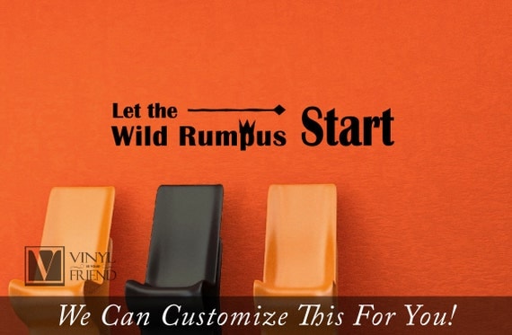 let the wild rumpus start wall art vinyl lettering decal for a