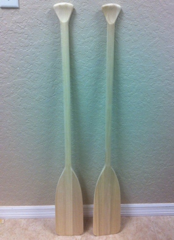 46 Deluxe Unfinished Wooden Boat Paddles Set of Two