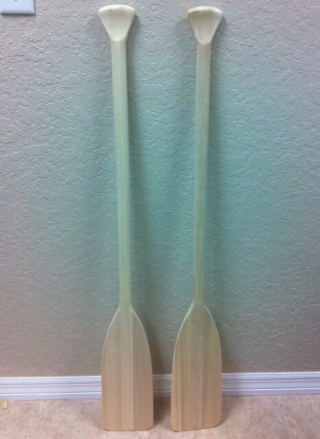 46 Deluxe Unfinished Wooden Boat Paddles Set of Two