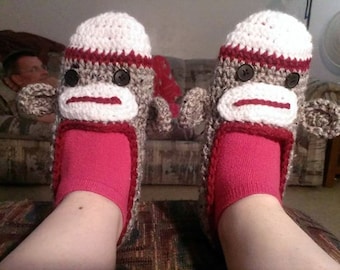 Sock Monkey Slippers