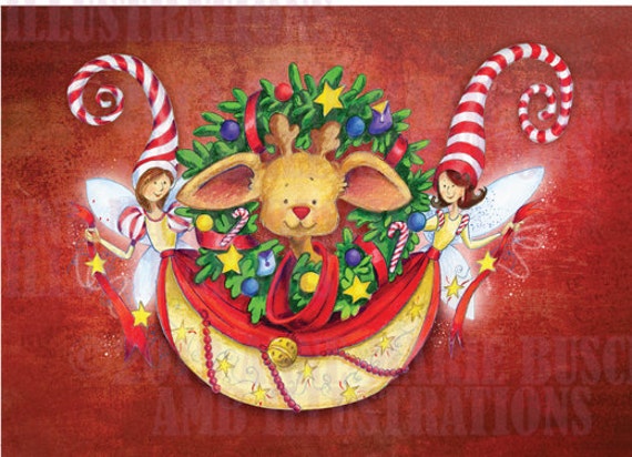 Printable Christmas card DIY instant download Rudy and friends - AMB-604 Il_570xn