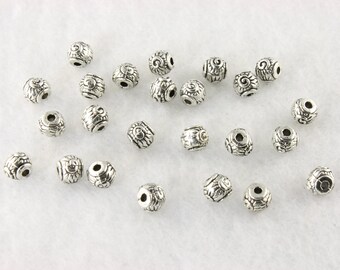5mm Antique Silver Round Bead, Lead Free Pewter, Jewelry Supplies, Beading Supplies, Round Spacer, Silver Spacer - Quantity: 36 - PWT46/5S