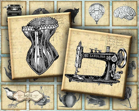 Vintage Stamps - Steampunk - 1 x 1 inch - square images - magnet - pendant - printable images - vintage illustration - digital collage sheet by LuluDesignArt steampunk buy now online Vintage Stamps - Steampunk - 1 x 1 inch - square images - magnet - pendant - printable images - vintage illustration - digital collage sheet by LuluDesignArt steampunk buy now online