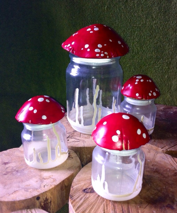 Small Mushroom Stash Jar, Glass Nug Jug with seal