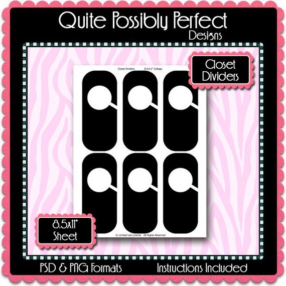 Closet Dividers Template Instant Download PSD and PNG Formats