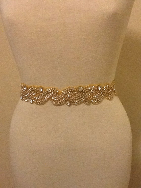 Gold All Around Bridal Belt Wedding Belt Bridal Sash Wedding