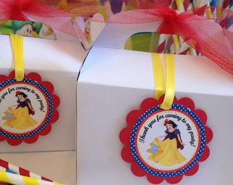 Snow White Party Tags , 12 ready to ship