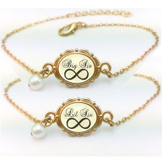 Sisters jewelry Big Sis Lil Sis Bracelet Set of by aMatterOfChoice