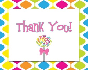 Items similar to Candyland pastel custom photo thank you card - digital ...