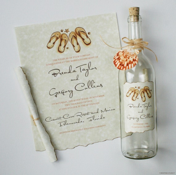 Items similar to Bottle Wedding Invitations Bottle Invitations