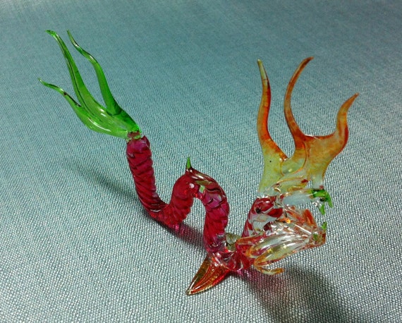 small glass dragon figurines