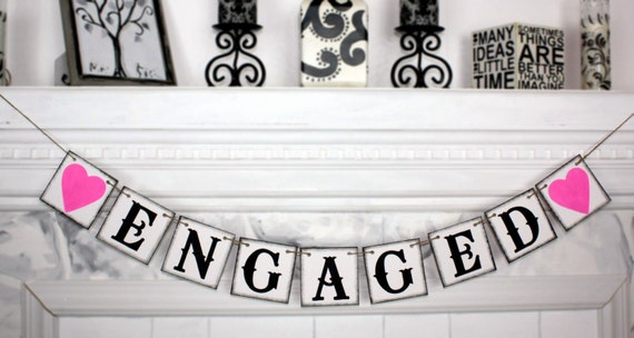 Items similar to ENGAGED BANNER Wedding Banner Engaged 