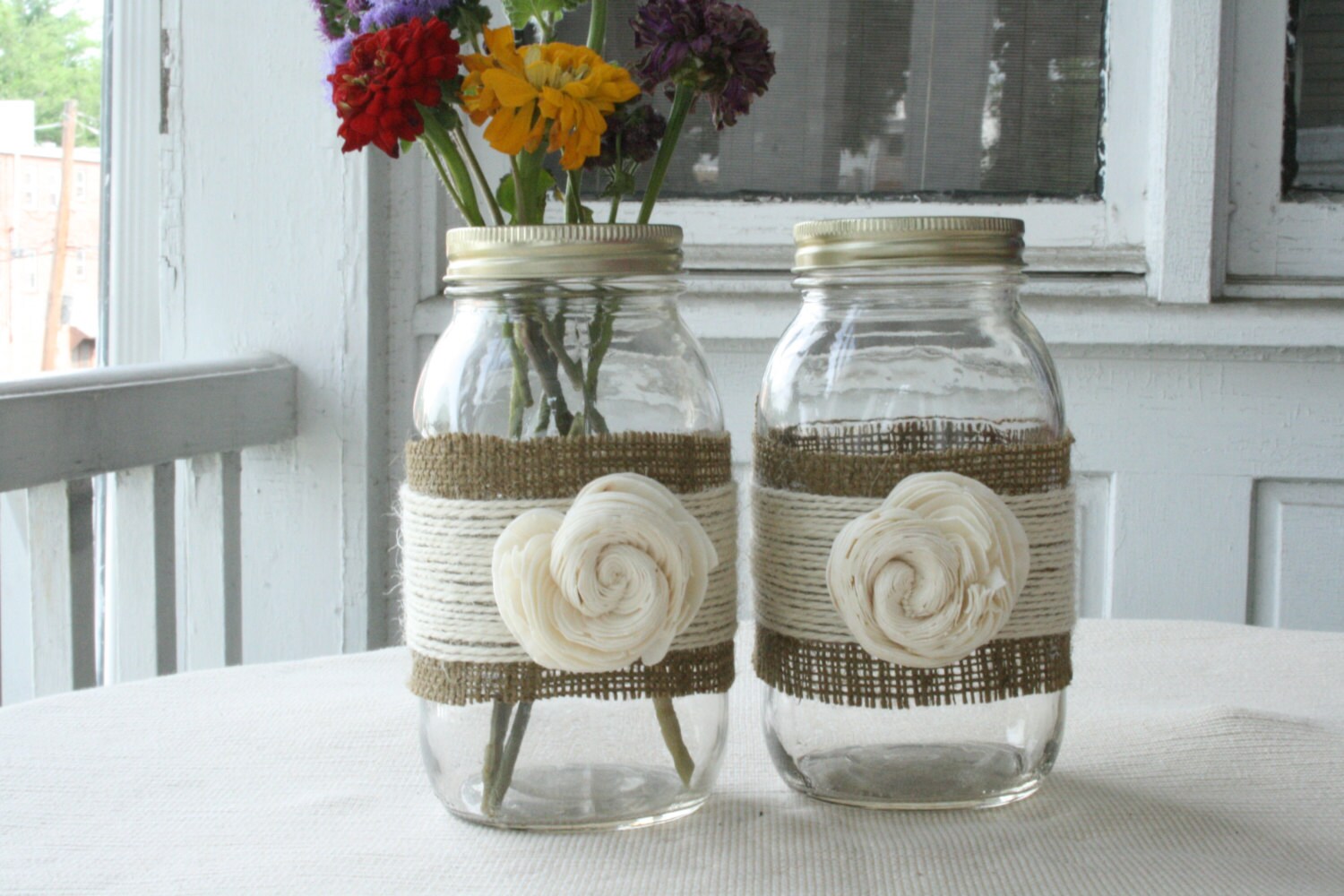 1 Burlap Twine Mason Jar